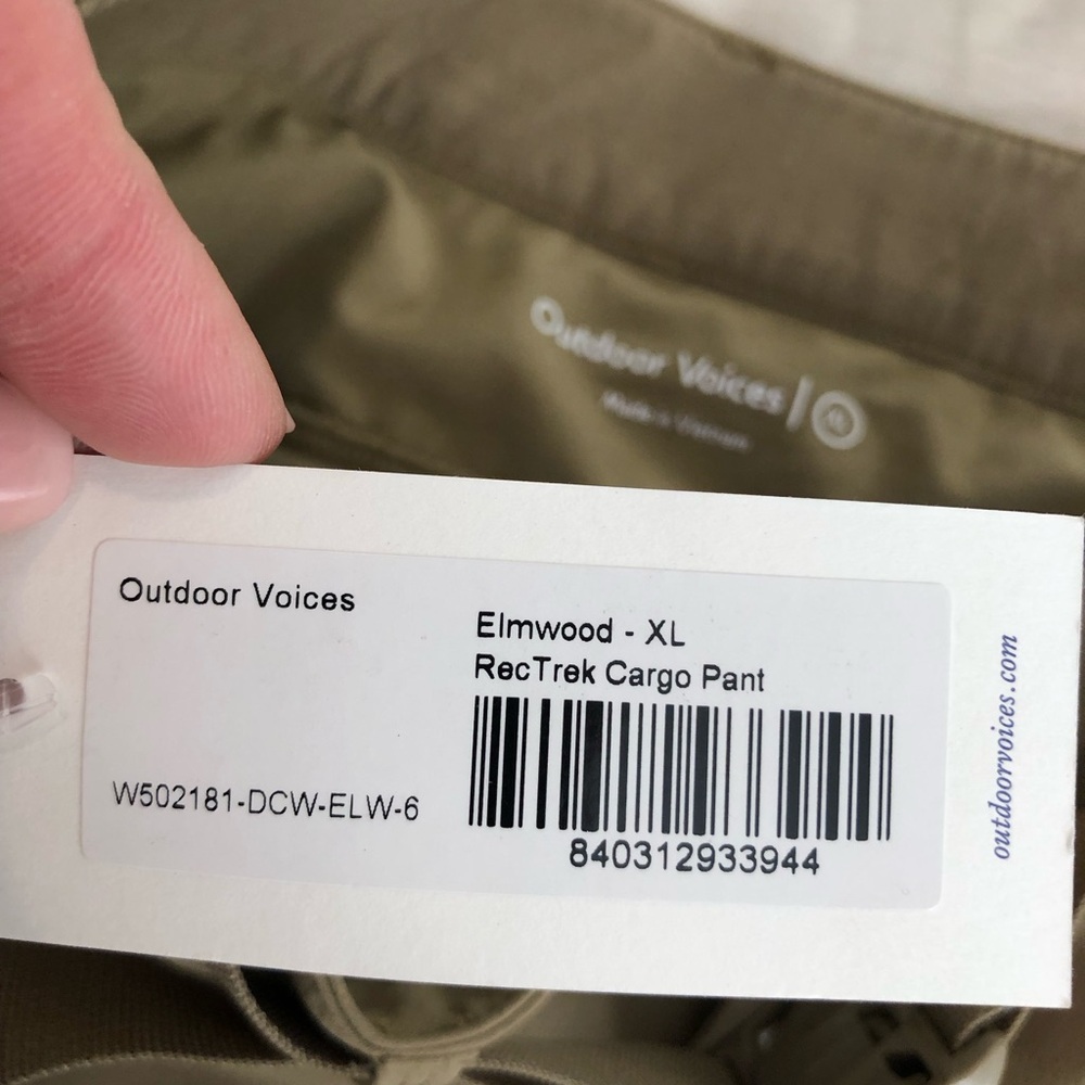 Outdoor voices elm wood cargo trek pants tan new - Picture 3 of 13